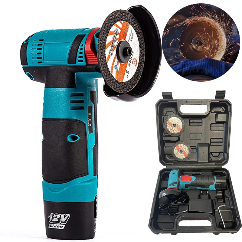 Electric grinder angle grinder electric angle grinder wood polishing machine 12V Mini Angle Grinder Mini Household Rechargeable Cutting Machine Polishing Machine Electric Hand Grinder Polishing