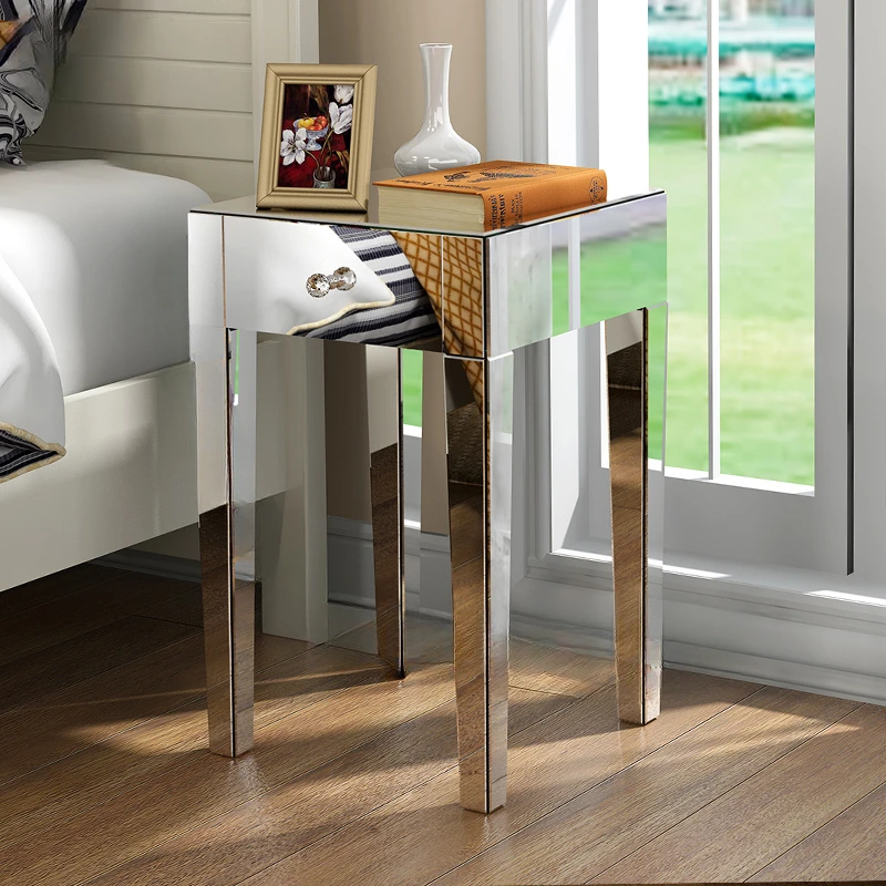 

Modern minimalist bedside table, sofa side table, small coffee table, mirror furniture display rack, small square table corner