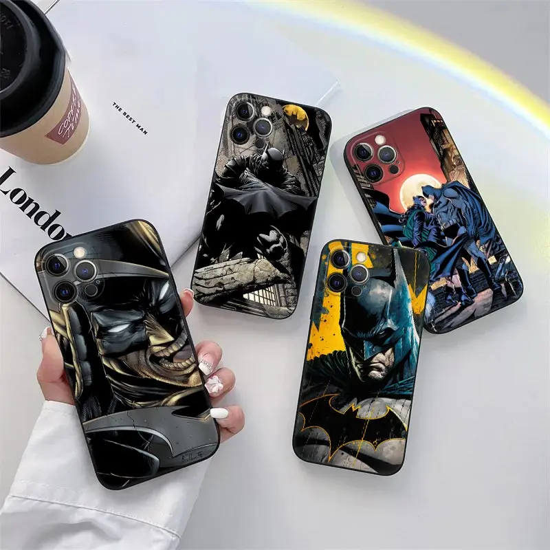 

Batman Hero DC Phone Case for iPhone 11 15 Pro Max Case Coque 14 Plus 13 Pro 12 Mini 11 X XS XR 7 8 SE 2020 15Pro TPU Soft Cover