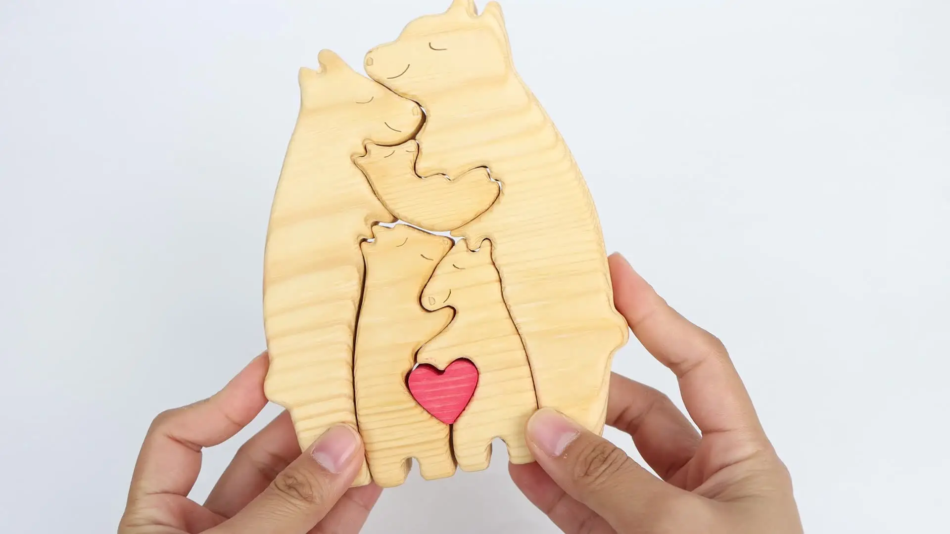 Rompecabezas Familiar De Osos De Madera Personalizado, 4 Pie | Cuotas