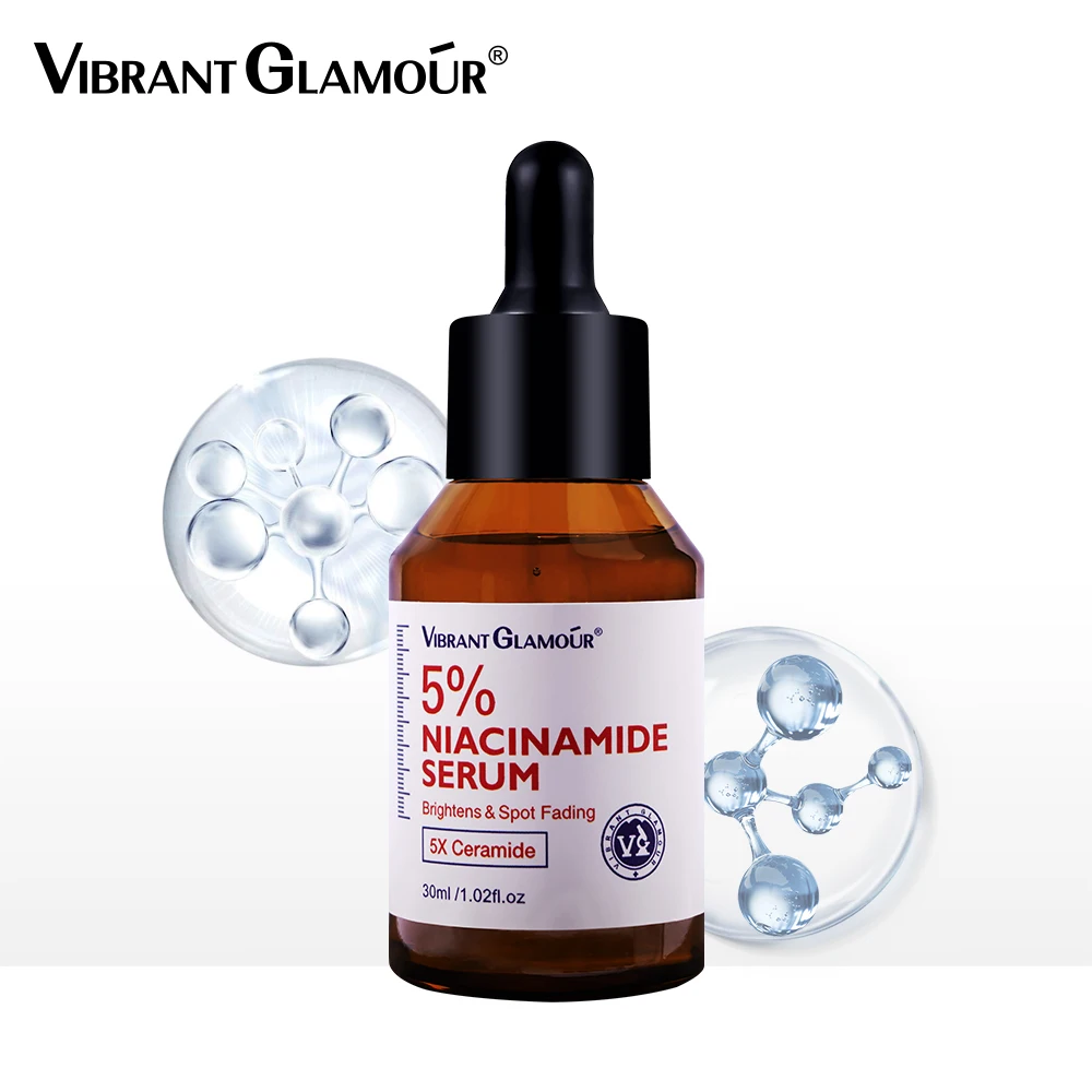 

VIBRANT GLAMOUR 5% Royal DSM Niacinamide Serum 5X Ceramide Inhibits Melanin Quickly Brightens Lightens Acne Marks Serum Facial