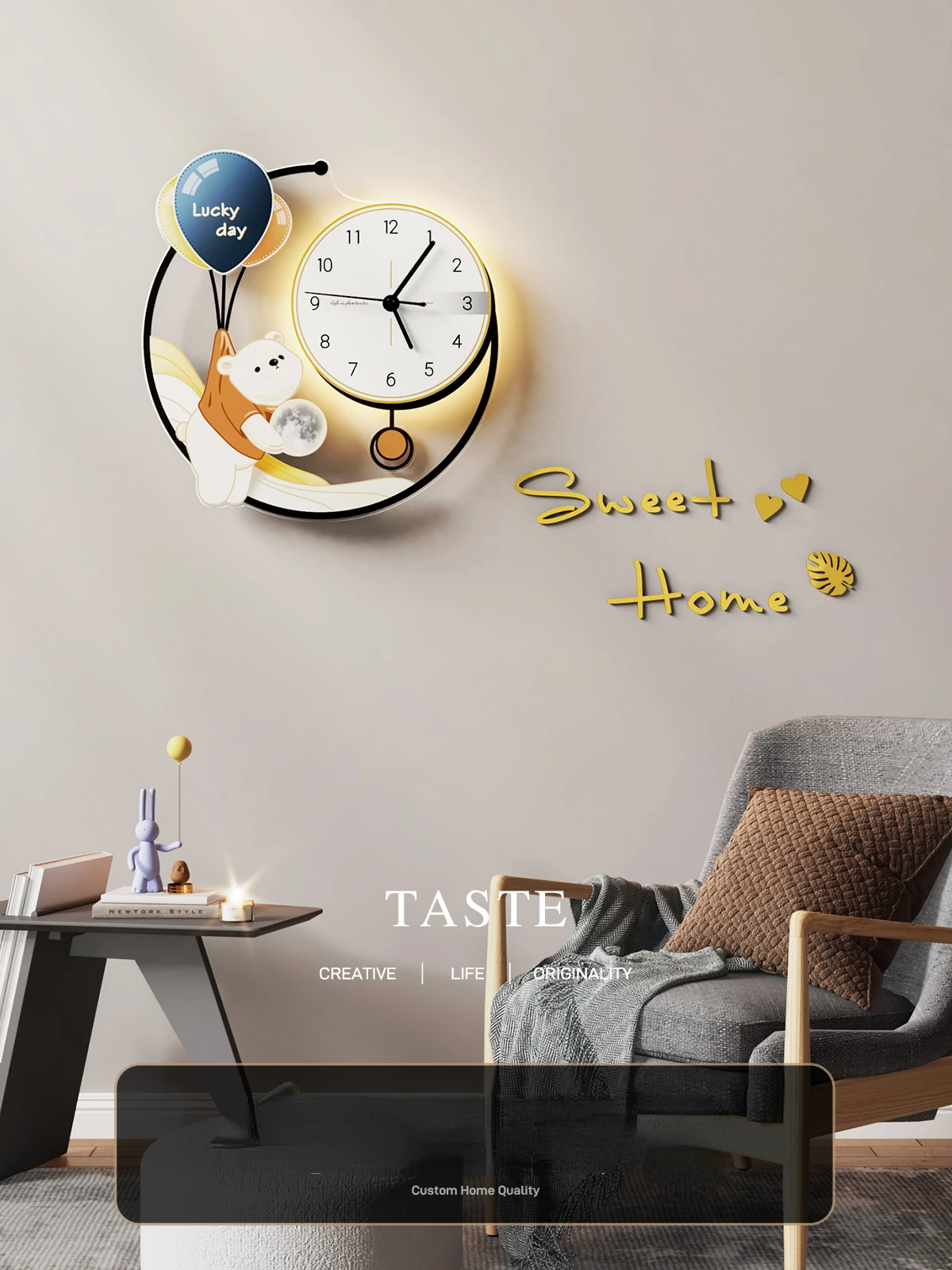 

Новинка 2022, настенные часы, светлые роскошные креативные простые современные настенные часы для украшения дома, ресторана