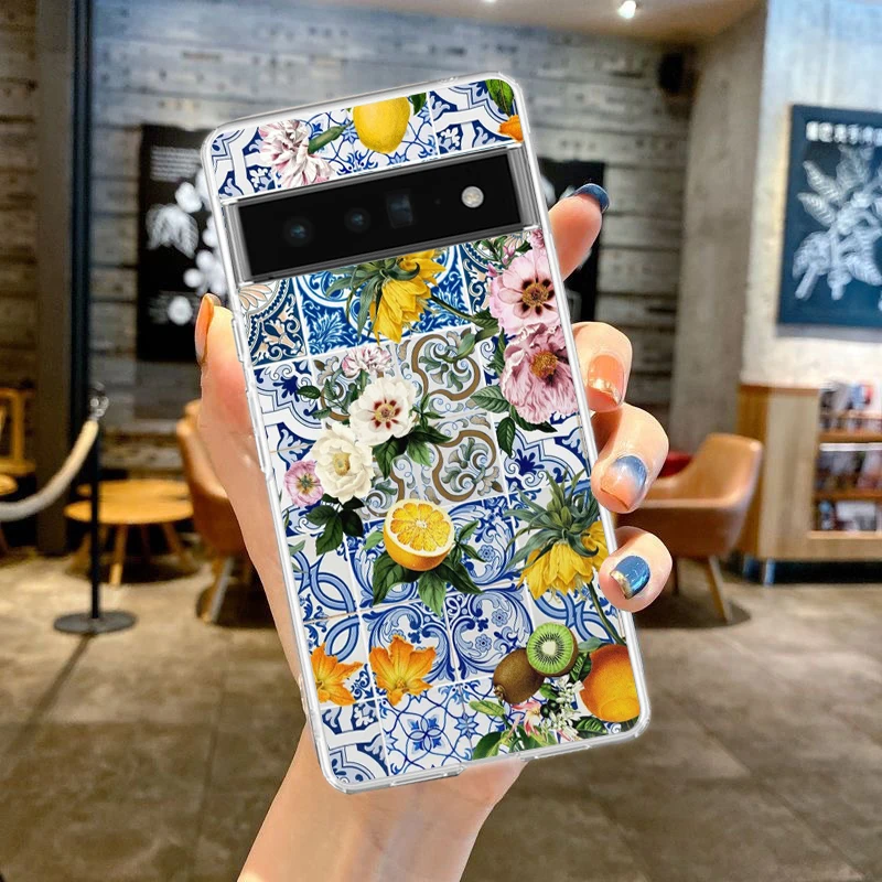 Mediterranean Lemon Soft Silicone Shockproof Clear Phone Case