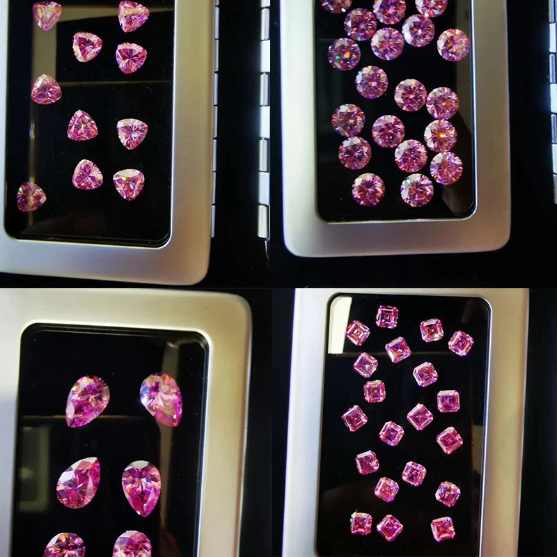 COSFIX 0.1-10ct Rare Radiant/Oval/Pear/Heart Cut Moissanite Loose Stones Real Pink Cushion Shape Certified Moissanite Diamonds 6