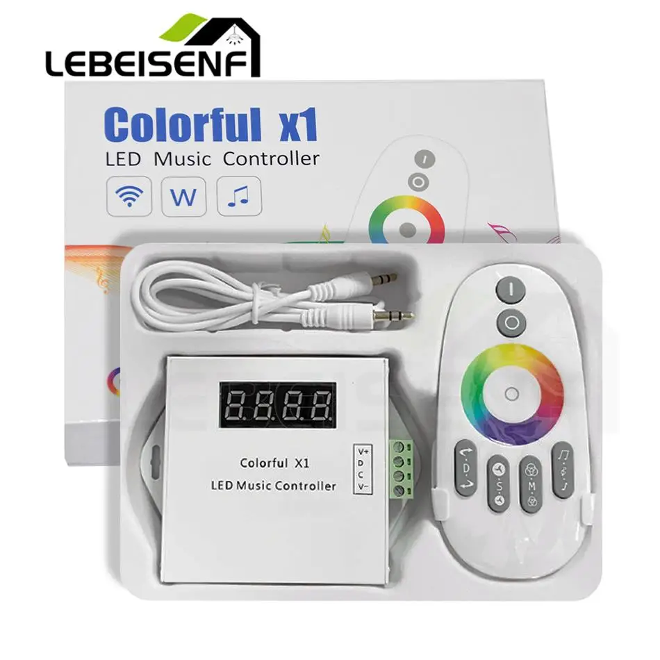 

Full Colorful x1 LED Music Controller DC 12V 24V Audio Touch RF 433 Remote Dimmer For RGB Lamp 6803 1903 2811 Pixel Strip light