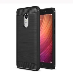 Sleek Carbon Fiber Matte Phone Case - Soft Full Cover for Redmi Note 9S  9 Pro (Black)
