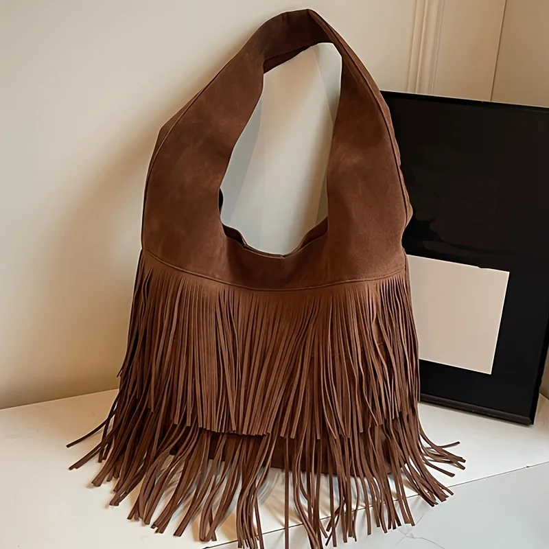 Perfect Lily Women's Tassel Tote Bag with Closure & Fringe Detailing Handbag Shoulder Bag for Work School Travel Christmas Gift 9