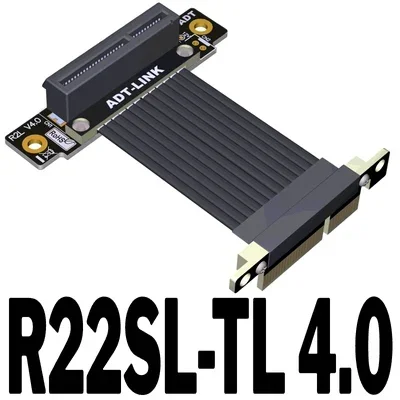 Cabo Riser Pcie x4 Ângulo Reto de 90 Graus Extensão Pcie 4.0x4 a x4 64gbps Cartão Riser Pci Express 4x Extensor de Fita Gpu - Imagem 6