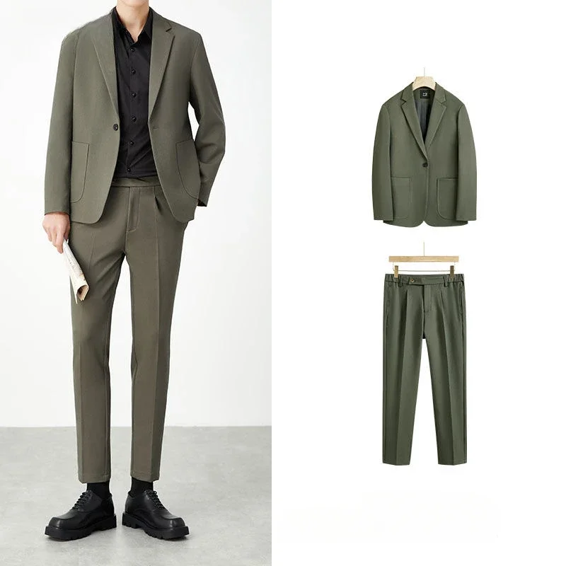 thumbnail image 1 of Conjunto de 2 piezas, tendencias masculinas, trajes de primavera y otoño, trajes y blazers completos para hombre, chaquetas de lujo 2024 de alta calidad, pantalones casuales, 1 of 5