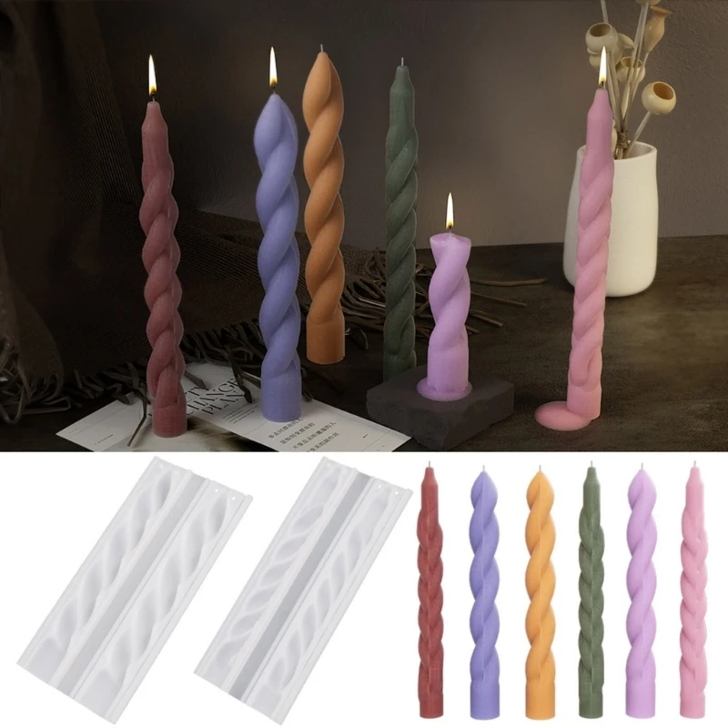 

DIY Twisted Long Rod Candle Silicone Mold Handmade Geometry Candle Making Epoxy Resin Mould Home Office Wedding Party Decoration