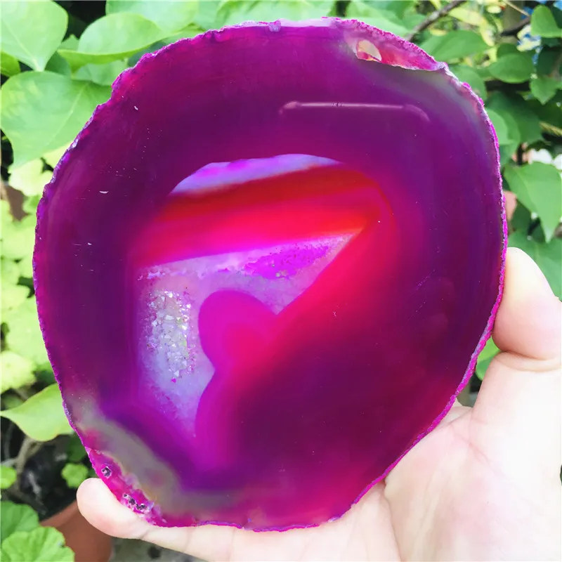

15cm Large size crystal AGATE SLAB Geode Slice Crystal Mineral Coaster