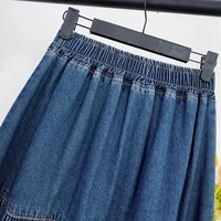 High waisted Denim Skirt A-line Half body cake Fluffy umbrella Skirt Women's Loose Long Half body Skirts 2024 Spring Summer New - Image 4