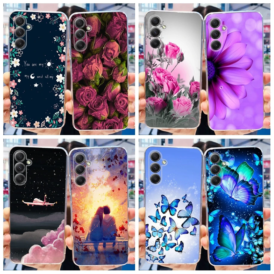 Per Samsung Galaxy A25 5G Custodia Popolare Farfalla Trasparente Custodia Morbida In Silicone Per Samsung A25 5G A 25 Galaxya25 Protect Coque