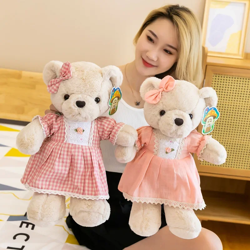 40CM Lovely Teddy Bear Plush Toys Stuffed New Arrive Soft Animal With Clothes Kawaii Dolls For Kids Baby Children Valentine Gift 4