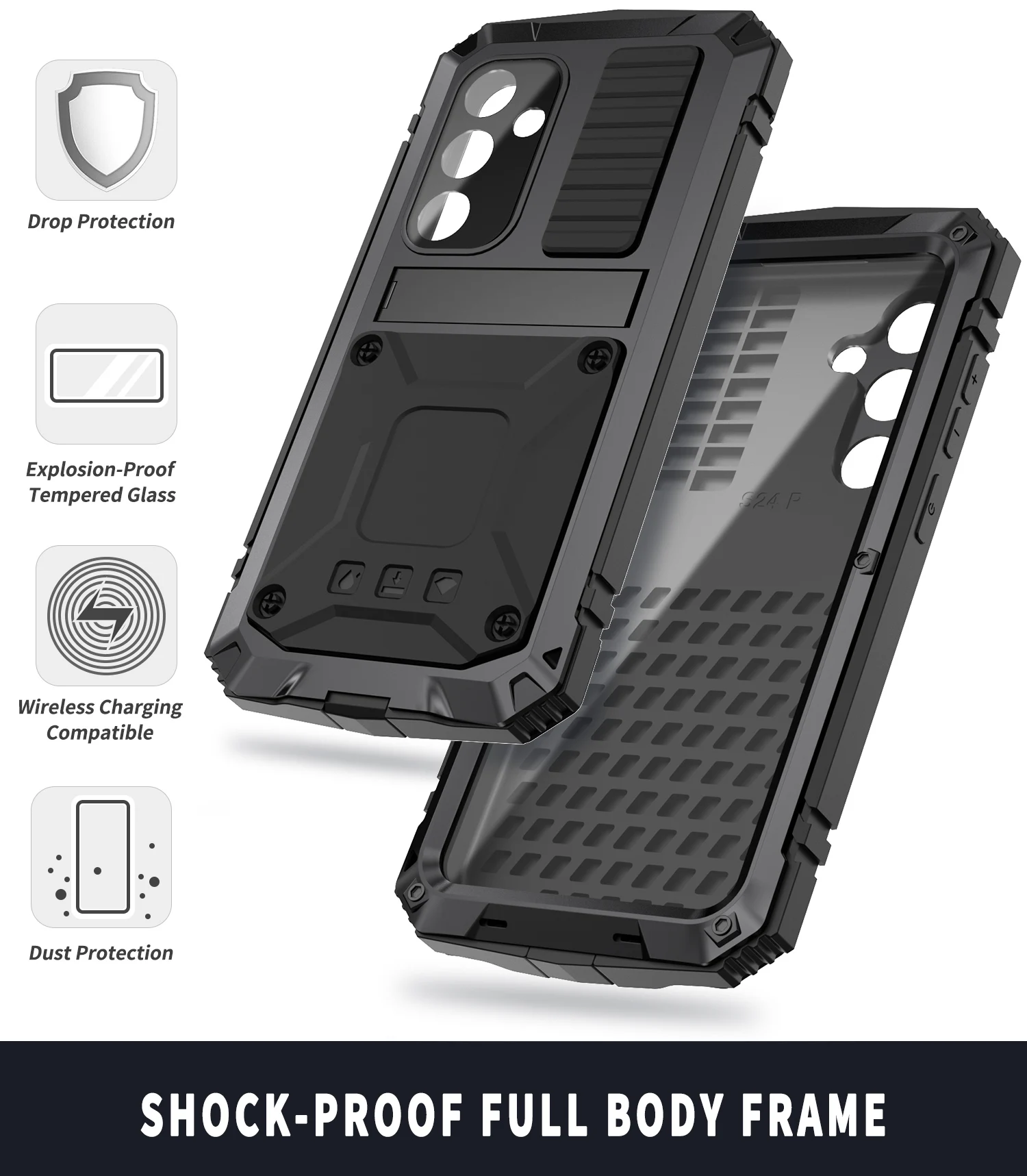 Heavy Duty Protection Armor Metal Aluminum Shockproof Phone Case