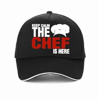 Funny Keep Calm The Chef Is Here funny hat fashion men women Cooking Kitchen Baseball Cap Summer Adjustable Snapback Hats 1