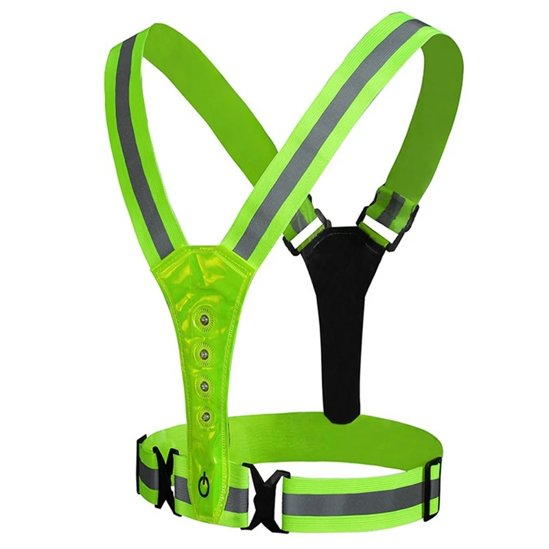 

LED Reflective Gear Vest, With High Visibility Waterproof Warning Lights, Adjustable Elastic Belt Safety Gear