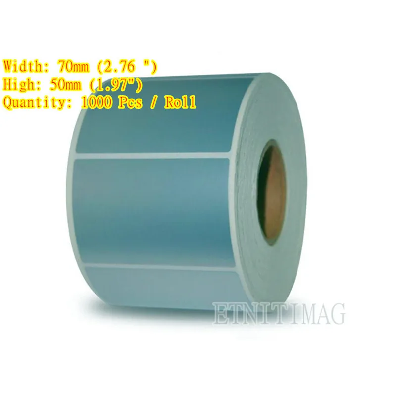 Silver Pet Label Sticker Paper 70x50mmx1000 Pcs/roll Selfadhesive