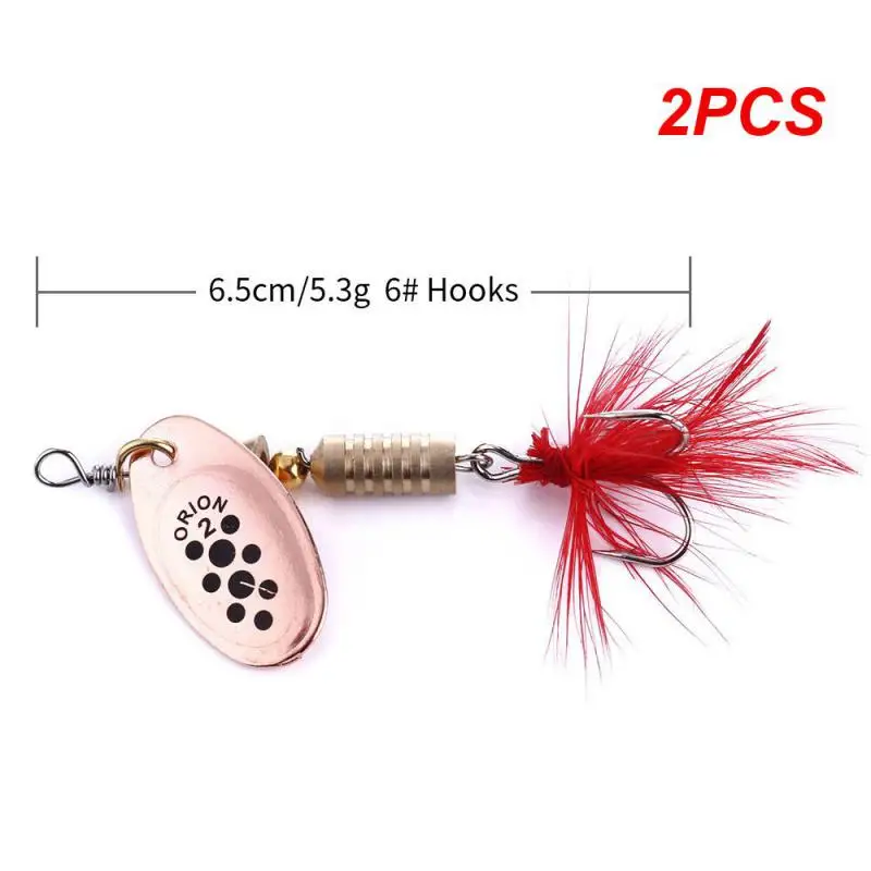 

2PCS Fishing Fake Bait Rotating Spoon Sequins Metal Hard Bait Spinner Fishing Lure Treble Hooks Wobblers Bass Pesca Hook Tackle