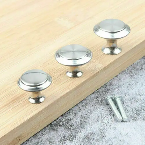 Door Knob Cabinet Handles Drawer Hand 12 Pcs Stainless Steel Pulls Knob Round Shaped Replacement Furniture Diy Door Hardware
