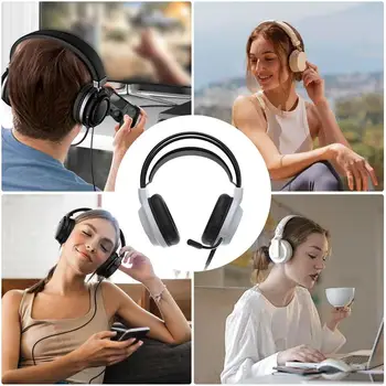 Gamer Headphones  Over-Ear Wired Headset Video Games Headsets with Adjustable Mic Computer Headset for Laptop Computer 4