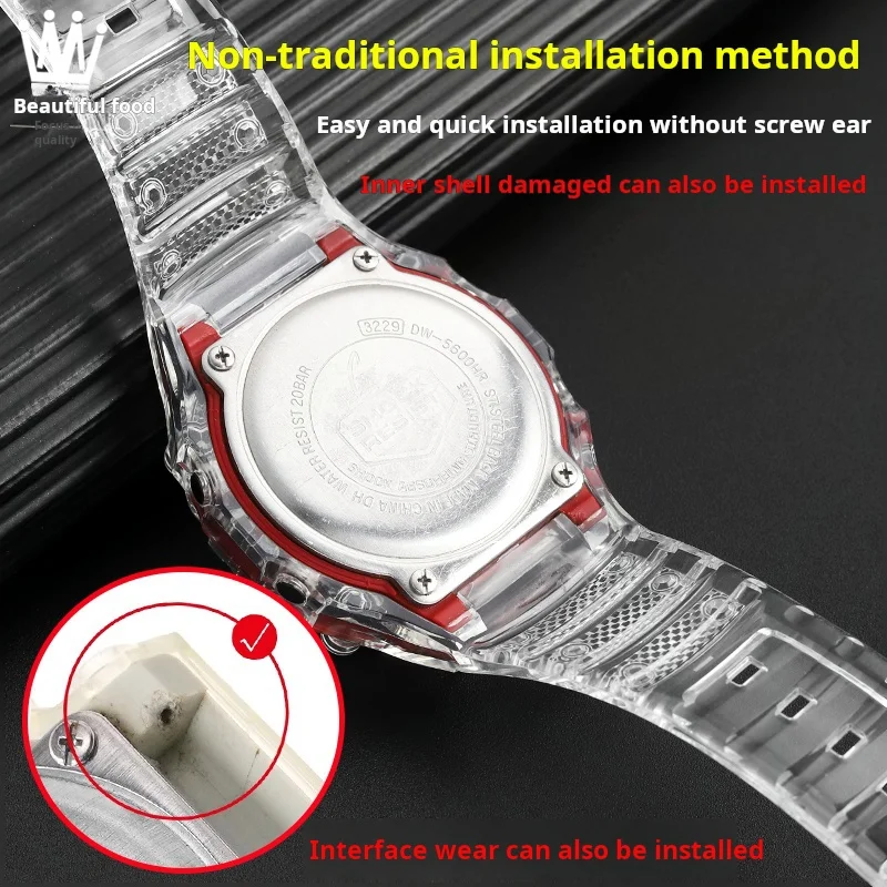Transparent color 5600 Resin watchband For Casio G-SHOCK DW5600