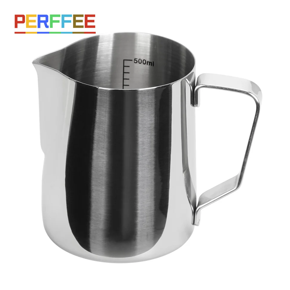 Espresso Coffee Milk Frothing Pitcher Stainless Steel Measurement Inside Steaming Jug Barista Latte Art Frother Cup 350/600Ml | Дом и сад
