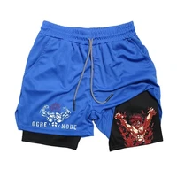 Men's Fashion Anime Printed Sports Shorts 2 in 1 Running Training Fitness Shorts Summer Outdoor Fitness Sports Pants M-3XL 1