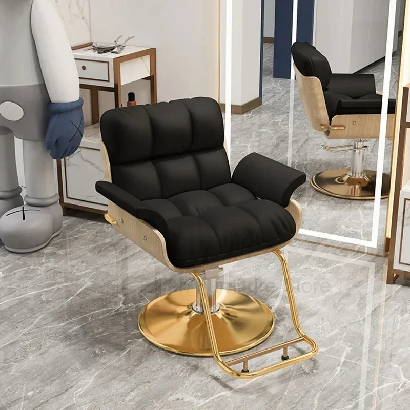 

Barbershop Luxury Salon Chair Comfort Vintage Leather Barber Hairdressing Salon Chair Hidraulic Leg Silla De Barbero Furniture
