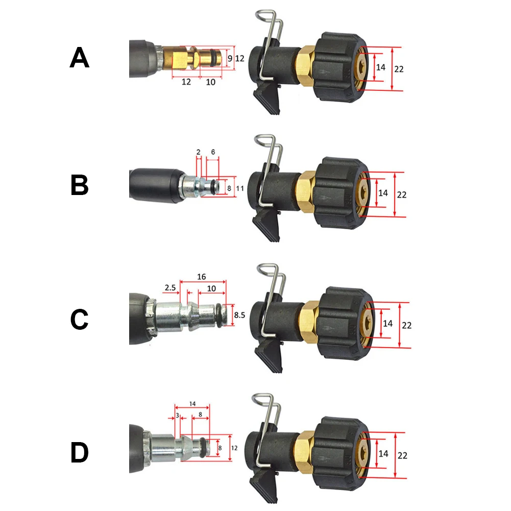 Pressure Washer OutletHose Connector Converter for Karche Bosche AR Black Decker Patriot Dawoo Nilfisk STIHL Water Cleaning Hose