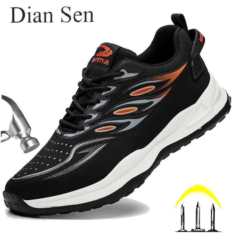 

Diansen Indestructible Puncture-Proof Safety Shoes Men Work Steel Toe Shoes Protective Ankle Boots Fashion Lightweight Sneakers