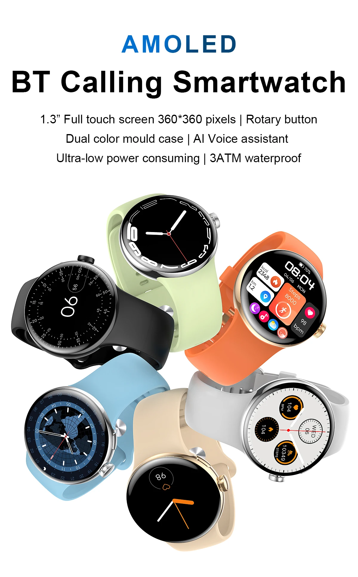 smart-watch-bluetooth-call-3atm-professional-waterproof-sports-mode-heart-rate-blood-oxygen-pressure-10days-work-voice-assistant