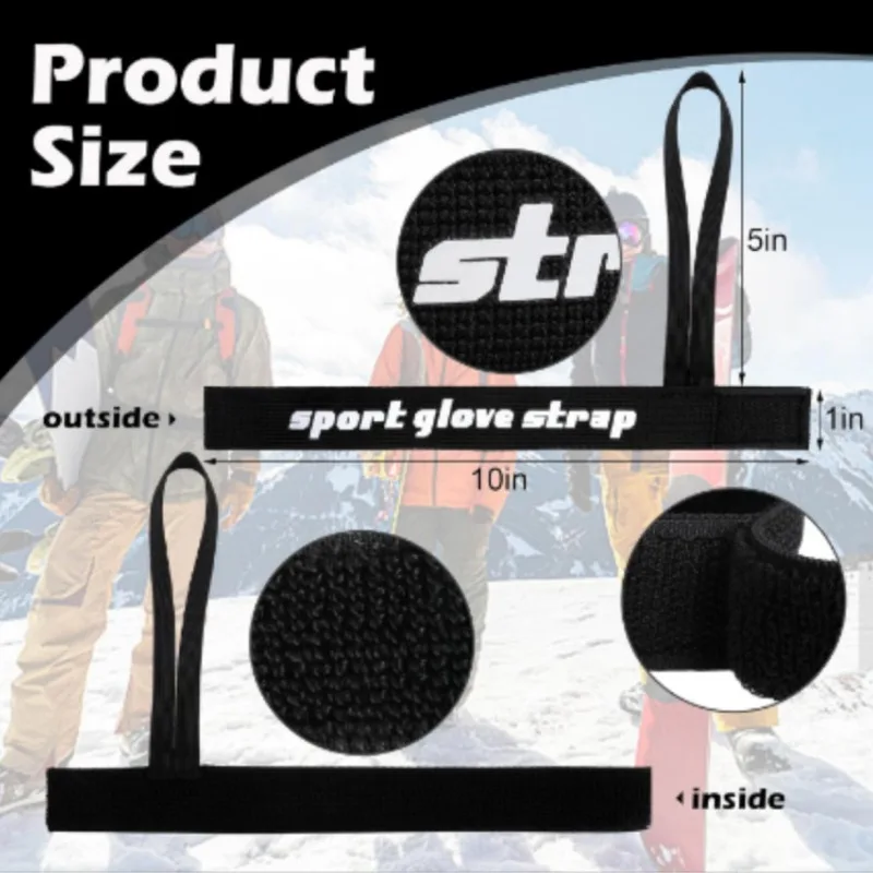 Skiing Sport Glove Straps Elastic Wrist Leash Glove Strap Handcuffs Glove Strap for Ski Snowboarding Mountaineering Accessories 2