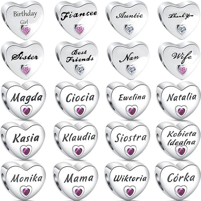 

Hot Sale 925 Sterling Silver Beads Heart Series Charms Fit Original Pandora Bracelet For Woman DIY Fine Jewelry Fashion Gift New