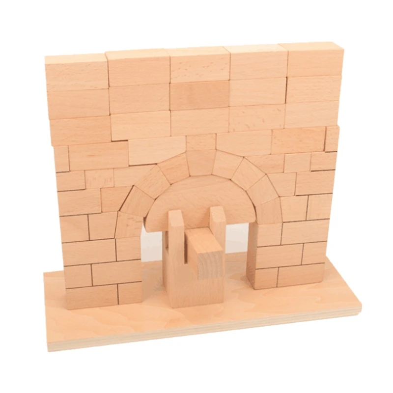 

1PC Baby Developmental Toy Wooden Roman Arch Bridge Blocks Preschool Geometry Learning Building Blocks Tumble Tower Game