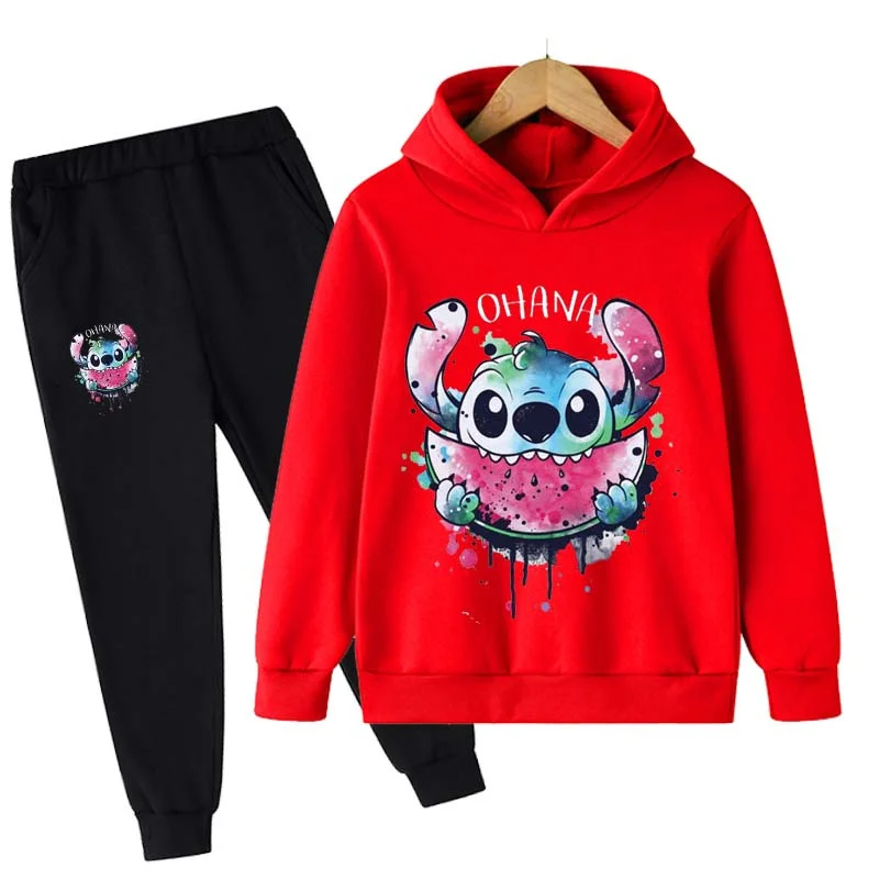 

Stitch Hoodie Sport Suit for Boys Girl Winter Clothing Set Kids Stitch Long Sleeve Tracksuit Casual Baby Stitch Sportswear Suit