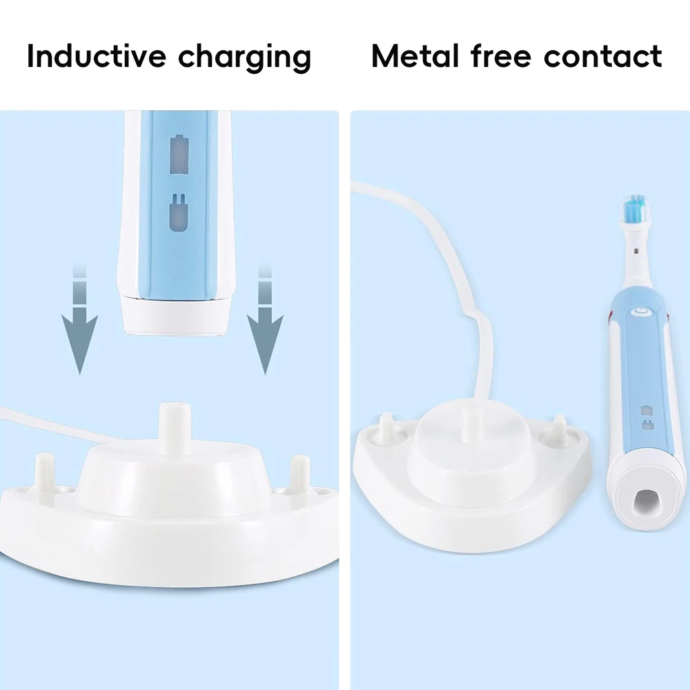 Brush Heads Holder and Replacement Waterproof Inductive Charger Base Compatible with Oral B Electric Toothbrush, for Home Travel