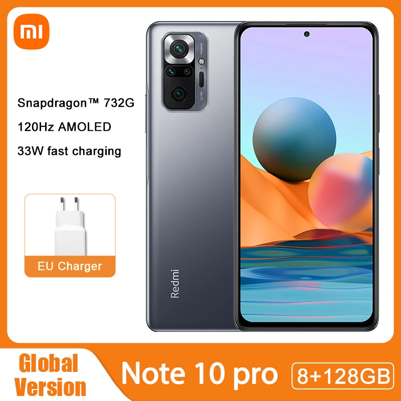 Global Version Xiaomi Redmi Note 10 Pro 6gb 64gb / 128gb Mobile Phone