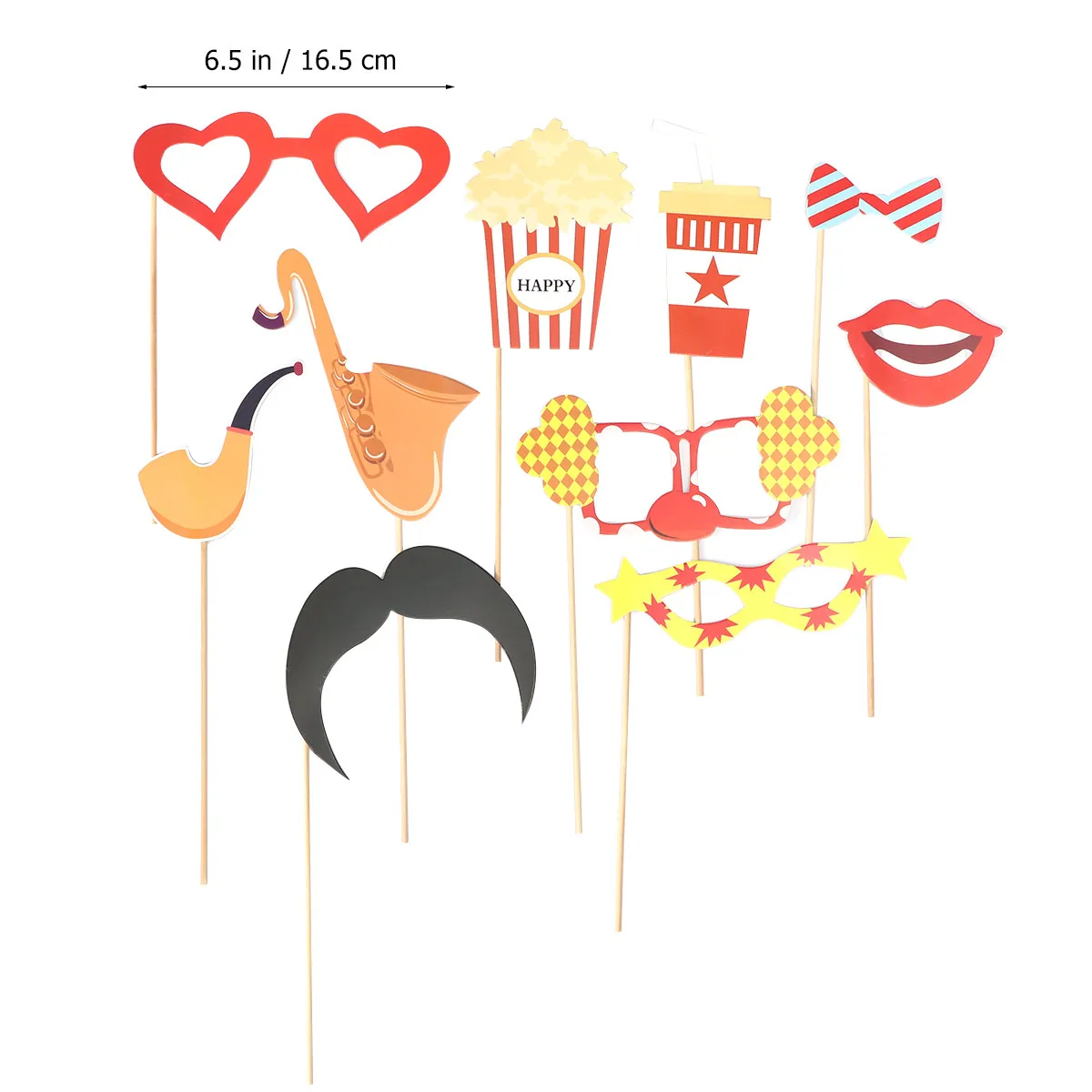 10Pcs 광대 테마 생일 사진 소품 사진 부스 셀카 재미있는 웨딩 파티 축하 키트를위한 튼튼한 재사용 가능한 카드 용지