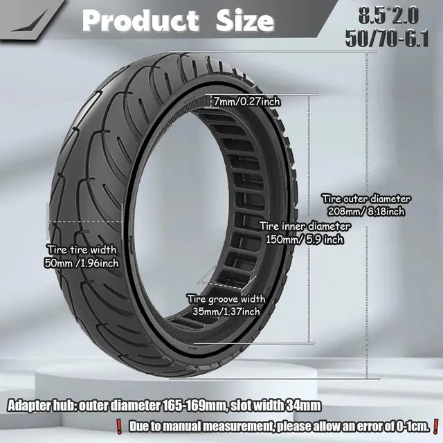 1pcs 8.5x2.0 Scooter Tire, Fits 50/75-6.1 8 1/2x2 Original Tire, For Xiaomi m365/pro Aovopro ES80 Gotrax GXL V2 Electric Scooter 3