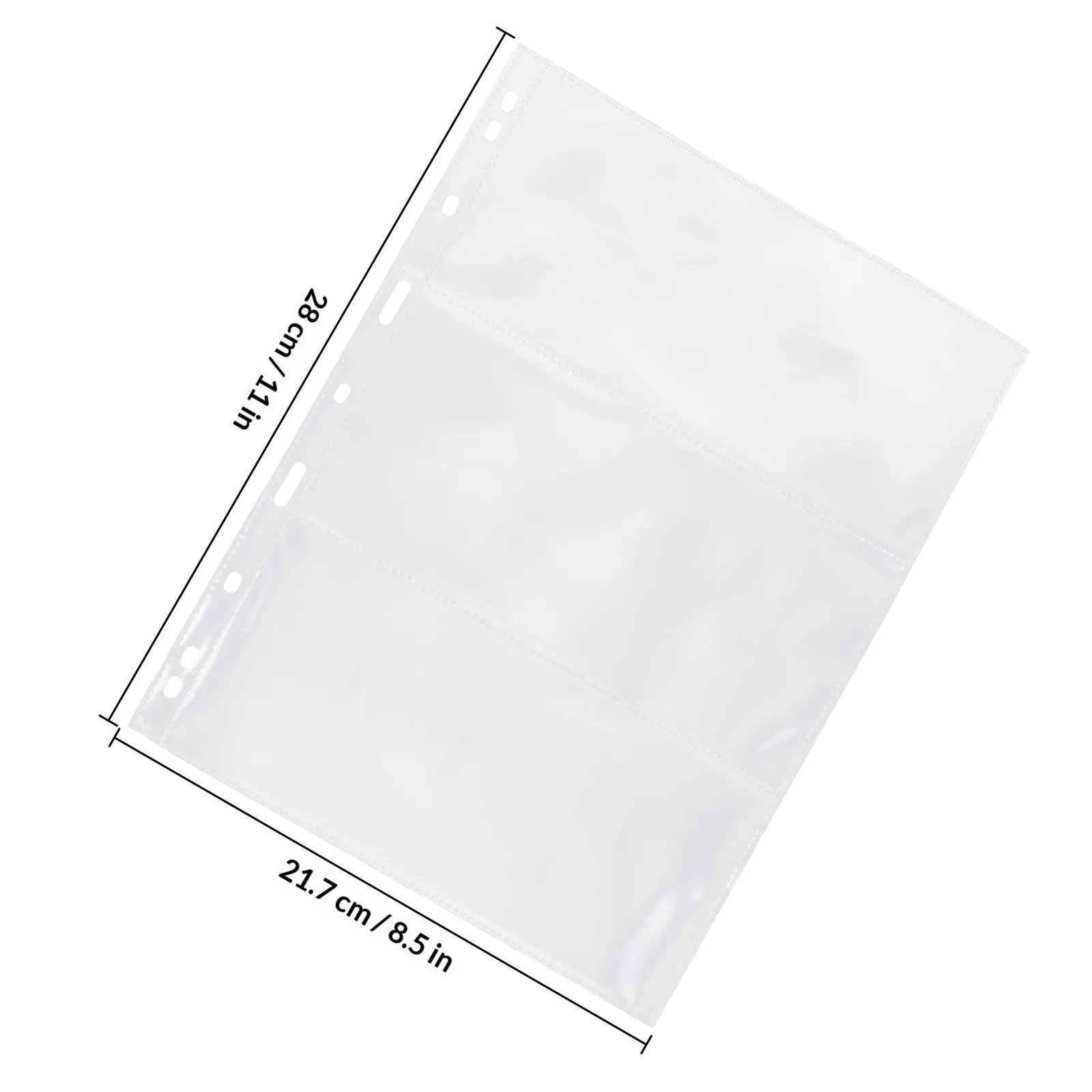 10Pcs 사진 앨범 페이지 루스리프 지폐 슬리브 지폐 카드 엽서 티켓 컬렉션을 위한 다기능 보관함