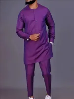 Dashiki New Lslamic Moroccan Muslim Business Casual African Purple 100% Authentic High Quality Original Live Shot Men's Suit 1
