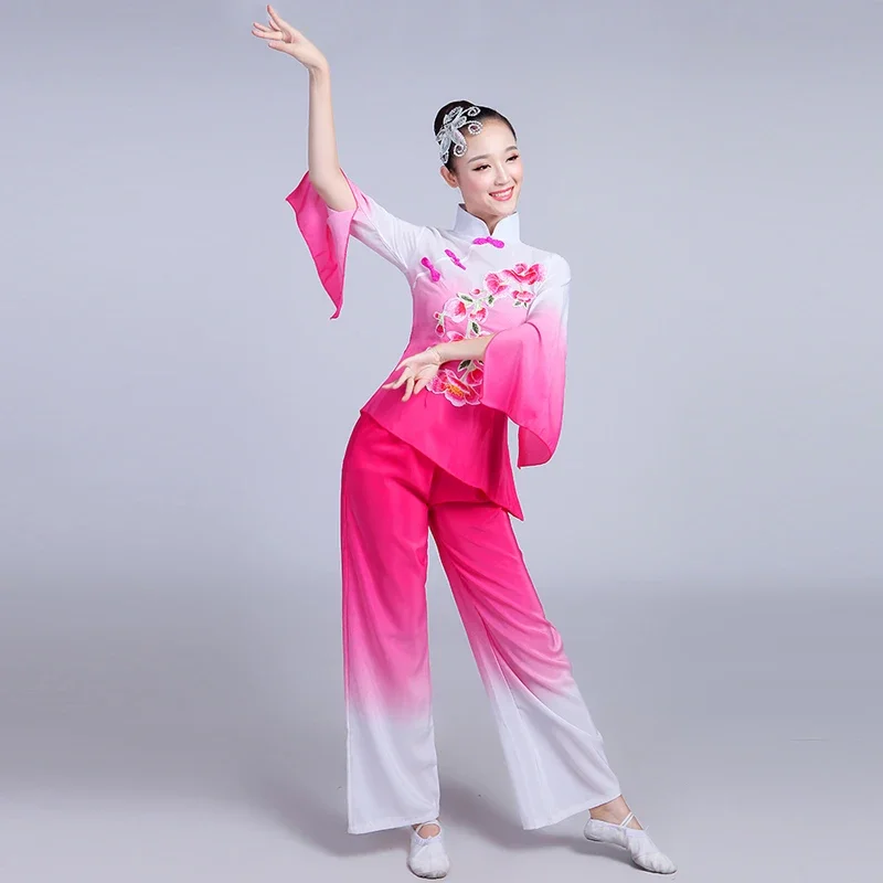 Costume Cinese Hanfu Costume Da Ballo Classico Femminile 2018 Nuovo Costume Da Ballo Yangko National Fan Dance