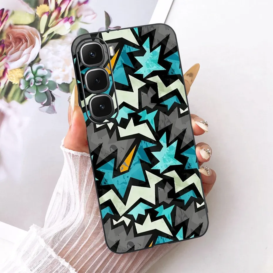 Enhanced Black Silicone Soft Phone Case with Cool Dragon, Wolf, and Tiger Design