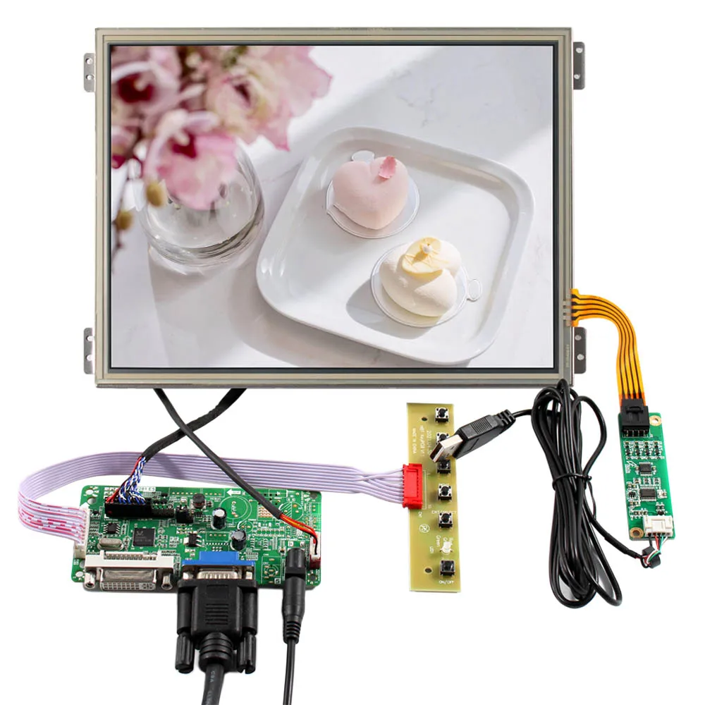 

Материнская плата ЖК-контроллера DVI VGA 10,4 "VS104T-004A 1024X768 с резистивным сенсорным ЖК-экраном