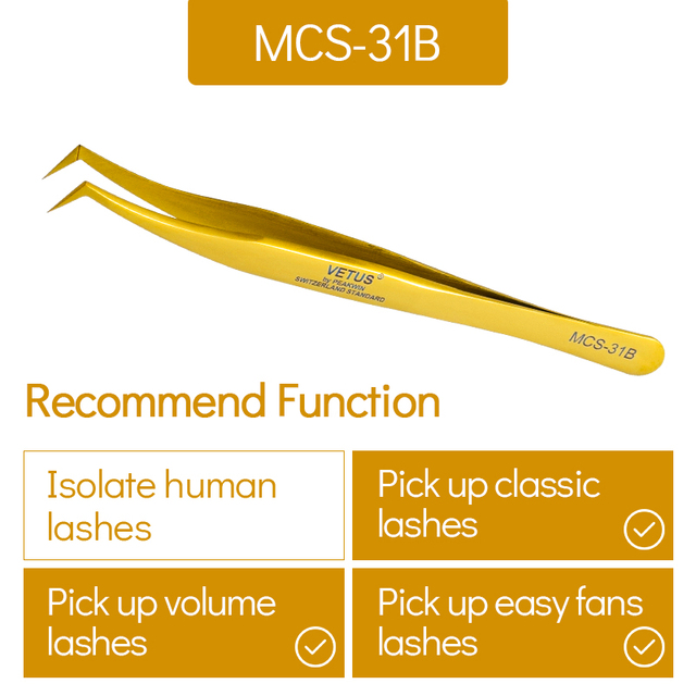 Vetus MCS All size single pack tweezers for eyelash extensions