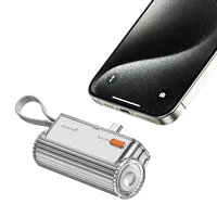 SHARGE Mini Auxiliary battery 5000mAh Power Bank Dual USB-C + Lightning PD Fast Charging Interface for iPhone Samsung HUAWE 2
