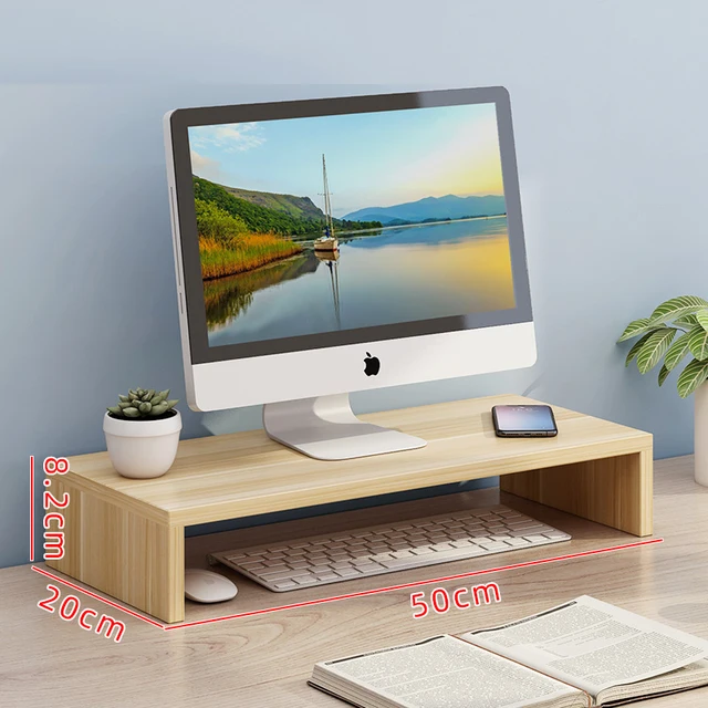 디스플레이 증가 랙 DIY 데스크탑 스토리지 랙은 현대 미니멀리스트 스타일의 간편한 설치 목재 인체공학적 노트북 스탠드입니다.