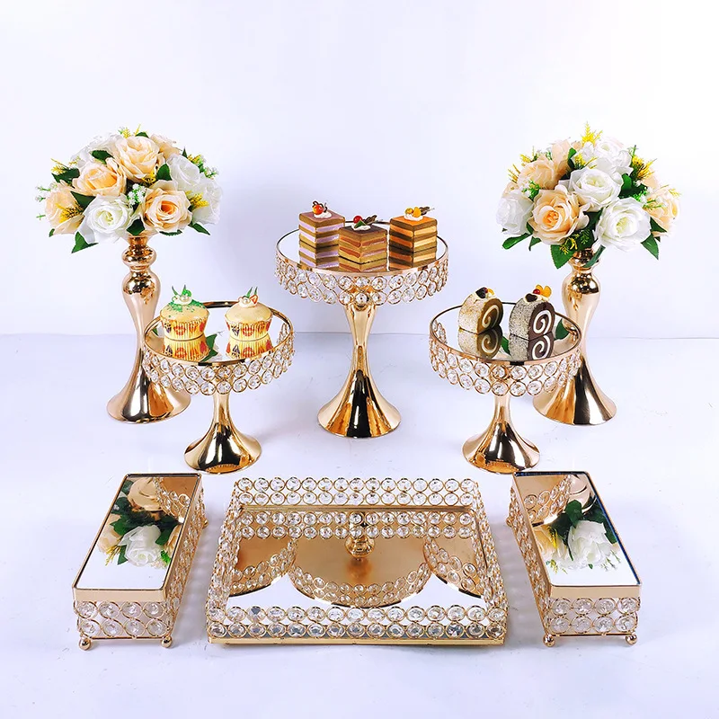 

8pcs-19pcs Round Cake Stand Plate Pedestal Dessert Holder Wedding Birthday Party Decoration Accessories Molds