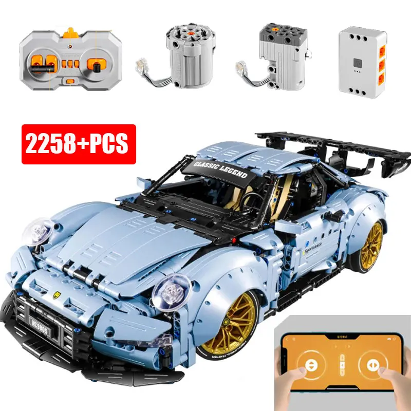 1:10 Technical Super Racing Car Model Building Block MOC APP RC City Speed Expert Sport Vehicle Bricks Toys For Boys Gifts |